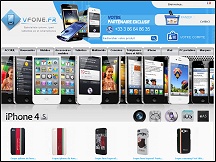 Aperu du site VFone.fr - accessoires de luxe pour iPhone et smartphones, coques