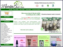 Aperu du site Monde Bio - vente en ligne de cosmtiques et produits bio
