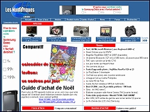 Aperçu du site Les Numériques - comparateur de produits numériques