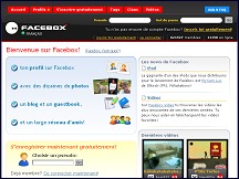 Aperu du site Facebox - profils personnels, rencontres et rseau d'amis en ligne