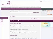 Aperçu du site Report Buyer - portail proposant une gamme d'études de marché