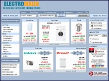 Aper�u du site Electromalin - �lectrom�nager aux prix discount