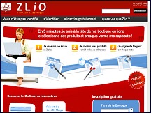 Aperu du site Zlio.com -  pour crer une boutique en ligne
