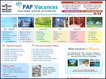 Aper�u du site PAP Vacances - locations vacances de particulier � particulier
