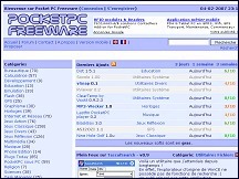 Aperu du site Pocket PC Freeware - logiciels gratuits pour Pocket PC