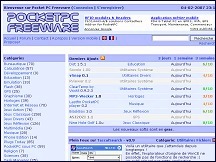 Aper�u du site Pocket PC Freeware - logiciels gratuits pour Pocket PC