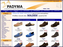 Aperu du site Padyma - chaussures confort et pantoufles