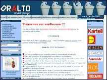 Aperçu du site Oralto - vente en ligne mobilier, luminaires, accessoires design