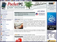 Aperu du site Pocket PC Paradise - informations sur Windows Mobile et Pocket PC