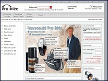 Aper�u du site Pro Id�e - boutique nouveaut�s du monde entier