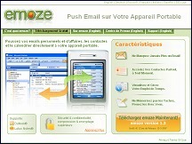 Aperu du site Emoze - push email gratuit sur un portable Symbian ou Pocket PC