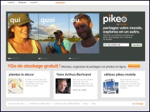 Aperu du site Pikeo - stockage gratuit et partage de vos photos