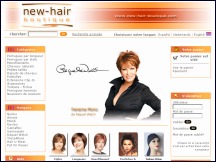 Aperu du site New Hair Boutique - vente de perruques, postiches et rajouts capillaires