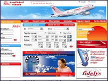 Aperu du site Tunis Air - compagnie arienne tunisienne du Maghreb