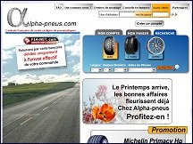Aperu du site Alpha Pneus - vente de pneus en ligne