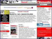 Aperu du site LHumanit, quotidien communiste et alternatif