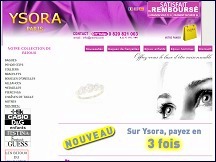Aperu du site Ysora - bijouterie en ligne, bijoux or et argent