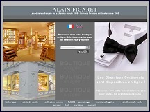 Aperçu du site Alain Figaret - chemises homme, cravates, boutons de manchettes