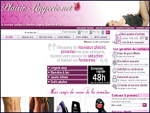 Aperu du site Plaisir Lingerie - lingerie sexy et de charme