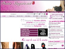 Aperçu du site Plaisir Lingerie - lingerie sexy et de charme