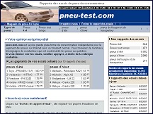 Aperçu du site Pneu Test - rapports essais et test de pneus par les consommateurs