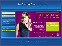 Aperu du site Wall Street Institute - cours d'anglais pour particuliers et entreprises