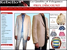 Aper�u du site Kebello - pr�t � porter masculin, costumes homme � prix discount