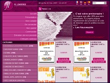 Aper�u du site FL Lingerie - lingerie fine et sexy � petits prix