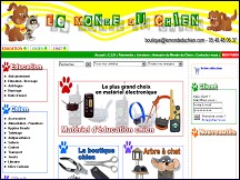 Aperu du site Le Monde du Chien - boutique ddie aux chiens et chats