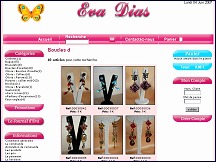 Aperu du site Eva Dias - vente en ligne de bijoux fantasie