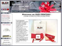 Aperçu du site Elex Création - bijoux en argent rhodié