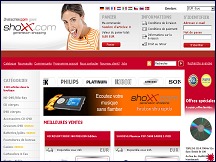 Aperu du site Shoxx - consommables, priphriques et accessoires informatiques