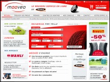 Aperu du site Mooveo - vente de pneus en ligne: pneus tourisme, 4x4, utilitaires