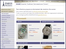Aperu du site Paris Montres - vente et achat de montres de prestige d'occasion