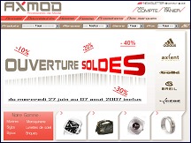 Aperu du site Axmod - accessoires de mode : sacs, bagages, montres, stylos