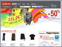Aperçu du site Oxbow Shop - collection de vêtements de la marque Oxbow