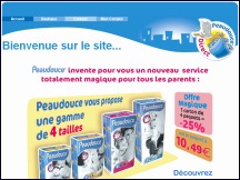 Aper�u du site PeaudouceDirect.fr - vente de couches Peaudouce pour b�b�s