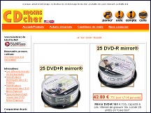 Aperu du site CD Moins Cher - vente en ligne des CD et DVD vierges