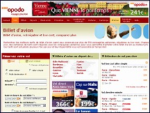 Aperçu du site Opodo - billets avion moins cher, vols réguliers & lowcost Opodo.fr