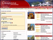Aperu du site Caupona.com - centrale rservation chambres d'htels en Europe