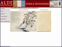 Aperu du site ALDE - maison de ventes aux enchres : livres, autographes, manuscrits