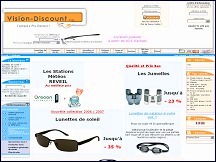 Aperçu du site Vision Discount - opticien en ligne, lunettes de soleil
