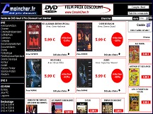 Aperu du site Cmoincher.fr - vente de DVD au prix discount
