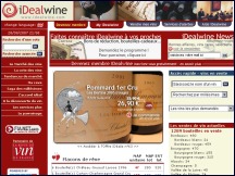 Aperu du site Idealwine.com - vente de vins aux enchres
