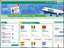 Aperu du site Flybelair.com - compagnie suisse Belair, vols charter