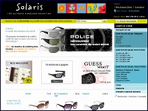 Aperçu du site Solaris - lunettes de soleil, montures solaires