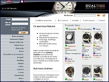 Aperu du site Dual Time - vente de montres de marque