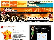 Aperu du site Concert and Co - agenda concerts et festivals France, Belgique et Suisse
