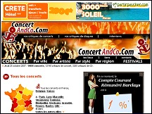 Aper�u du site Concert and Co - agenda concerts et festivals France, Belgique et Suisse