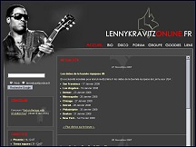 Aperu du site Lenny Kravitz online - news, concerts, missions TV, concours...